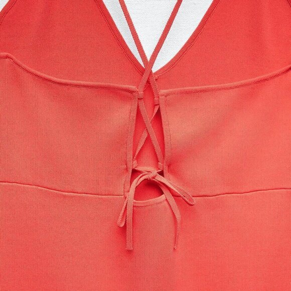 ZARA RED KNIT MINI DRESS WITH CUT-OUT DETAIL - Picture 5 of 8